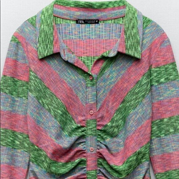 ZARA SHIRT DRESS WITH RUCHING - Picture 12 of 12